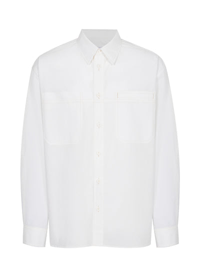 Stitch Line Over Shirt (White)