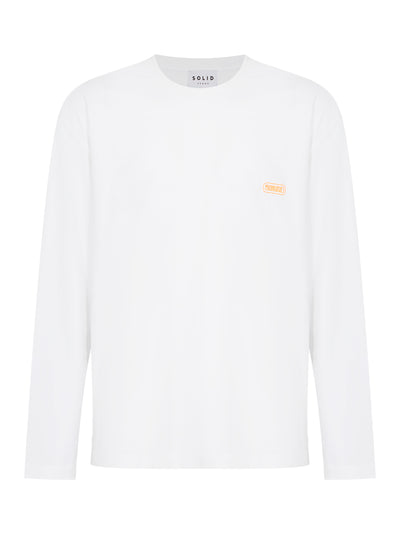 Crack Back Logo Long Sleeve T-Shirt (White)