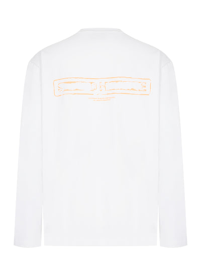 Crack Back Logo Long Sleeve T-Shirt (White)