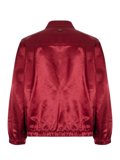 Red Glossy Satin Jacket (Red)