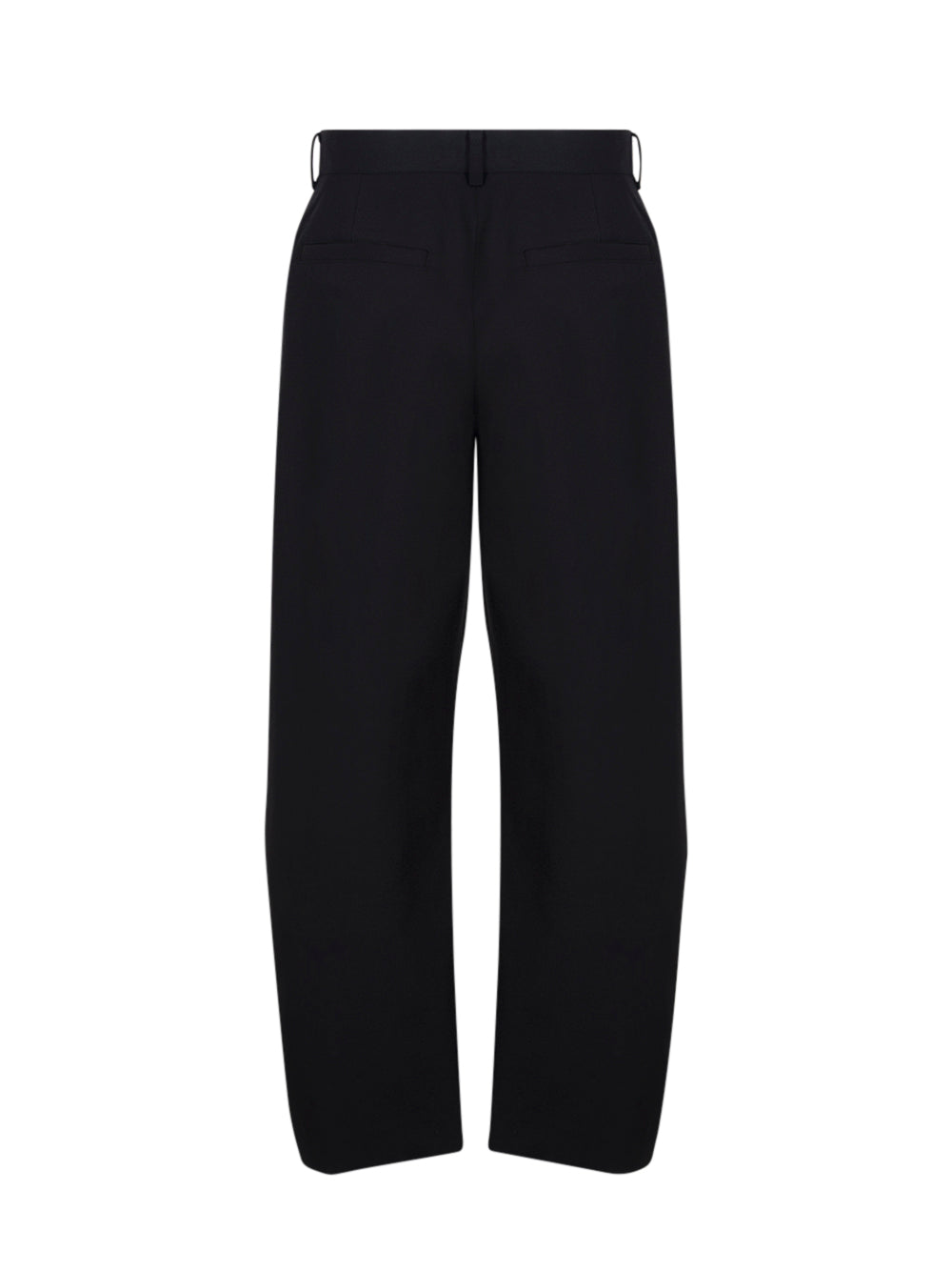 Curved Two Tuck Wide Pants (Black)