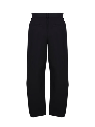 Curved Two Tuck Wide Pants (Black)