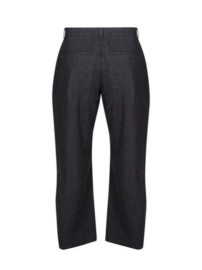 Curved Two Tuck Wide Pants (Grey)