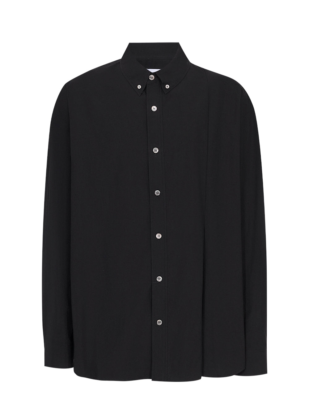  Slit Detail Cotton Shirt Black 