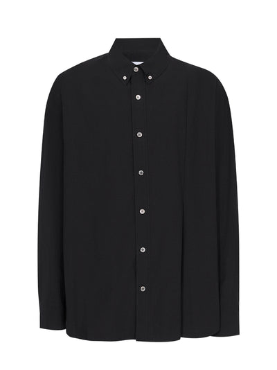  Slit Detail Cotton Shirt Black 