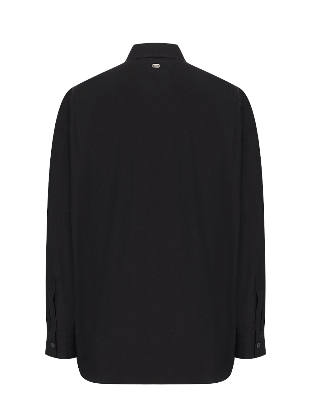  Slit Detail Cotton Shirt Black 