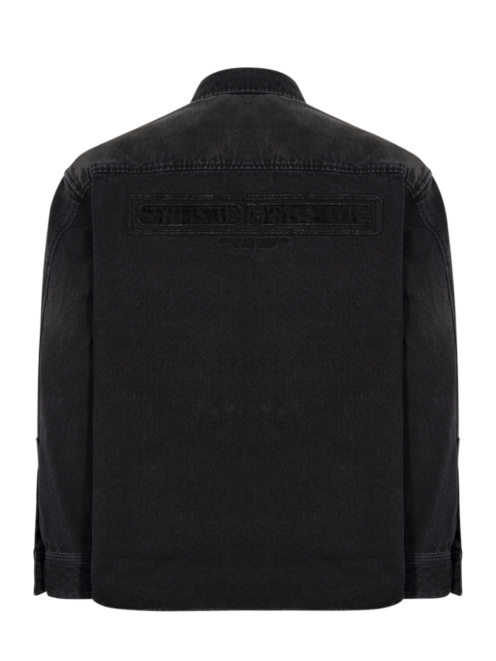 Appliqué Back Logo Denim Shirt (Black)