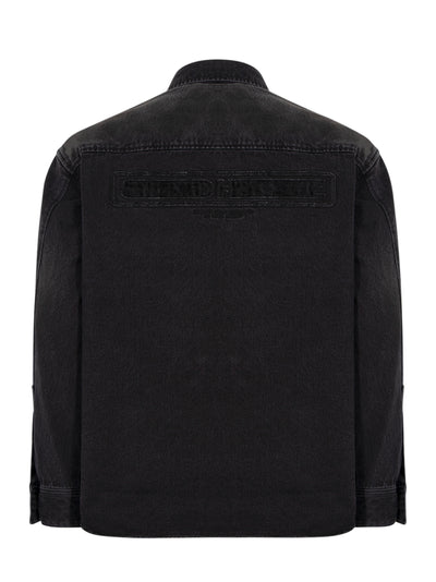 Appliqué Back Logo Denim Shirt (Black)