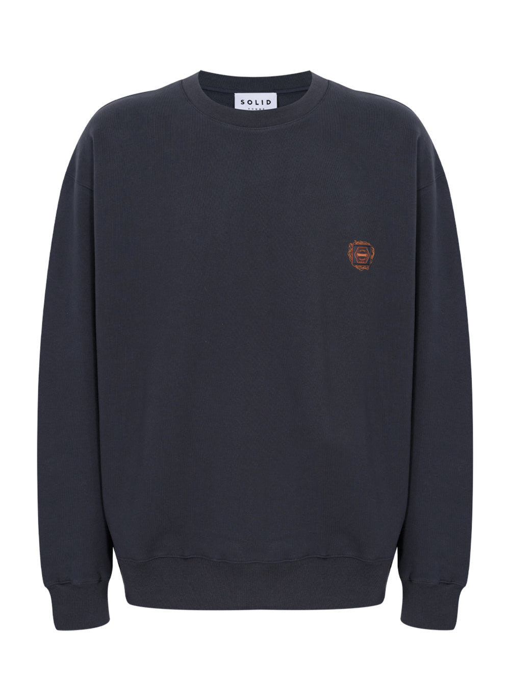 Gradient Doodle Embroidery Sweatshirt Navy
