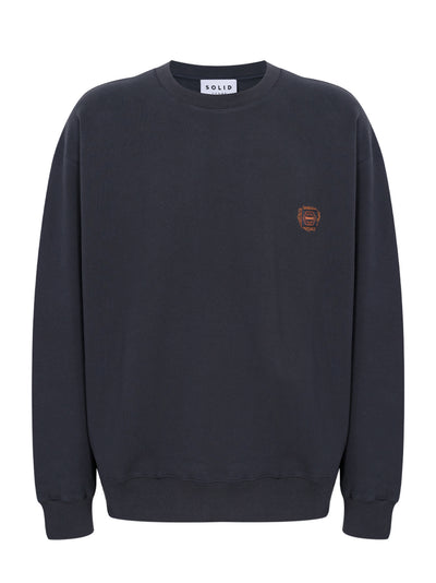 Gradient Doodle Embroidery Sweatshirt Navy