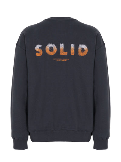 Gradient Doodle Embroidery Sweatshirt Navy