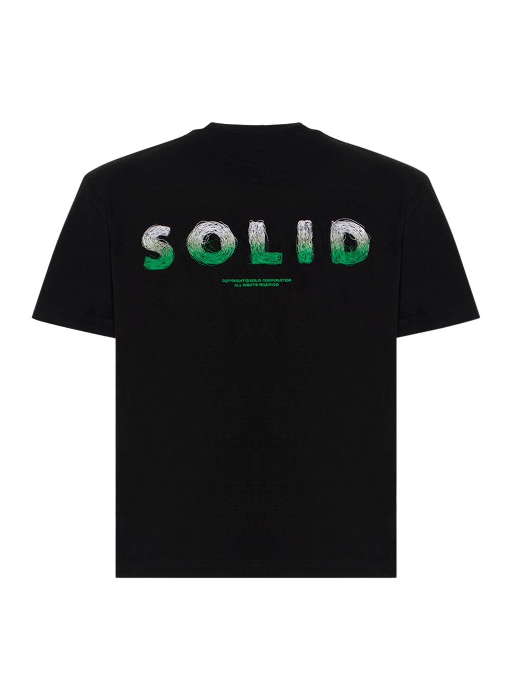Gradient Doodle Embroidery T-Shirt (Black)