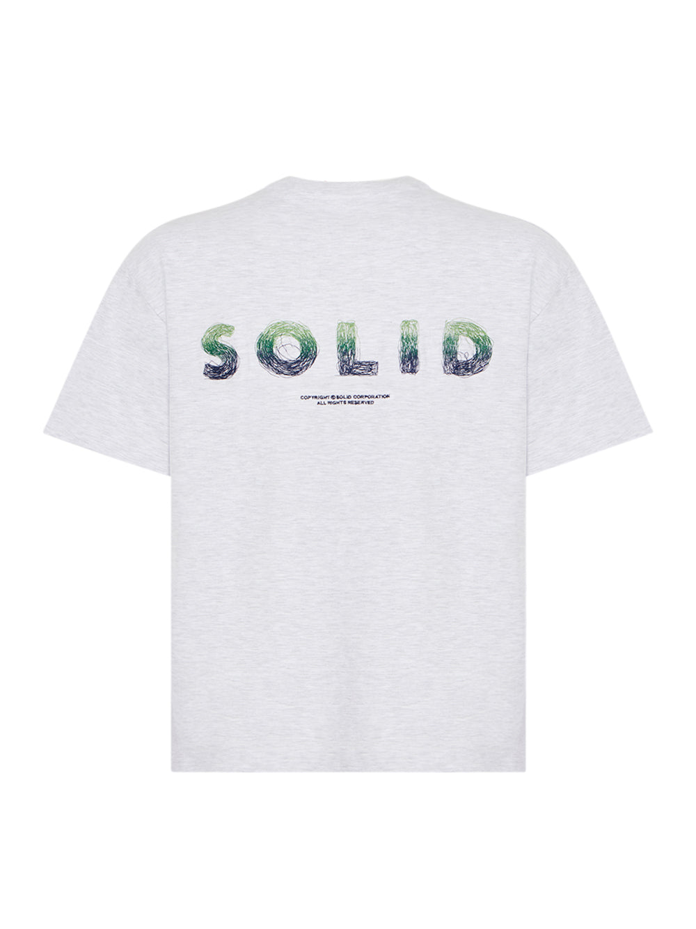 Gradient Doodle Embroidery T-Shirt (Grey)