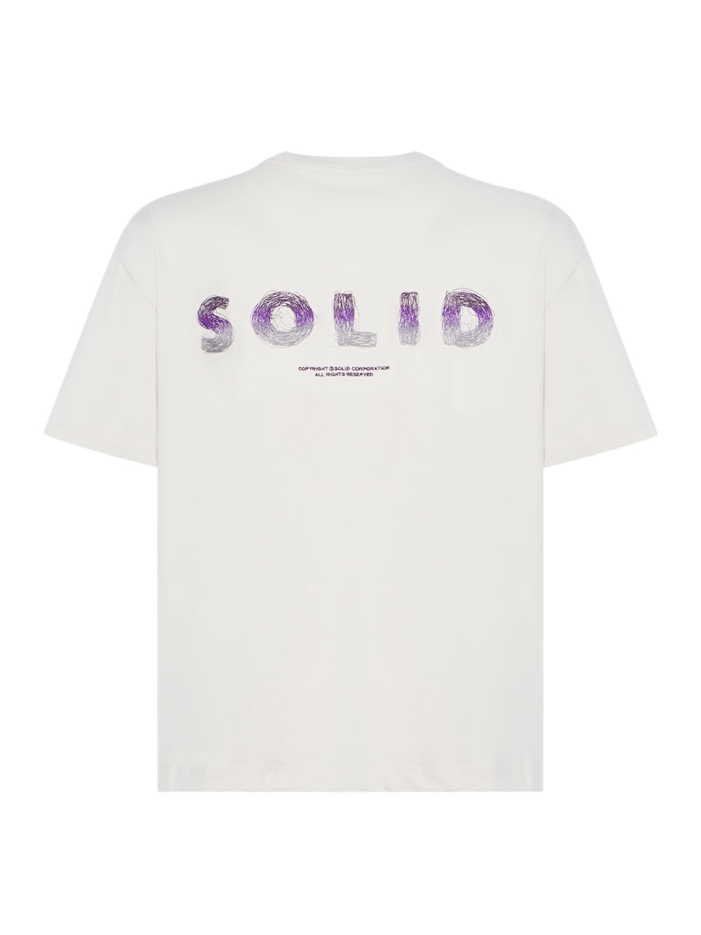 Gradient Doodle Embroidery T-Shirt (Beige)