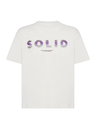 Gradient Doodle Embroidery T-Shirt (Beige)