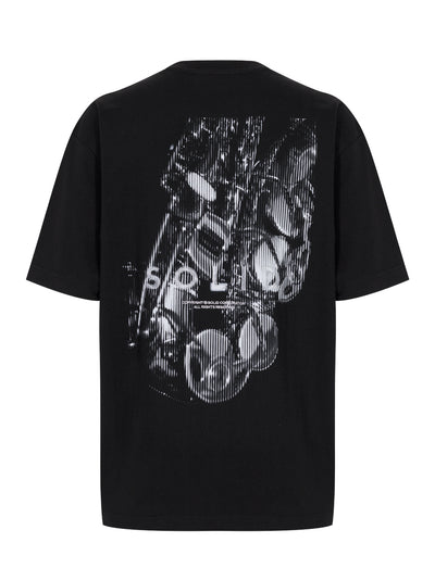 Saxophone Graphic Back Logo T-Shirt Black 