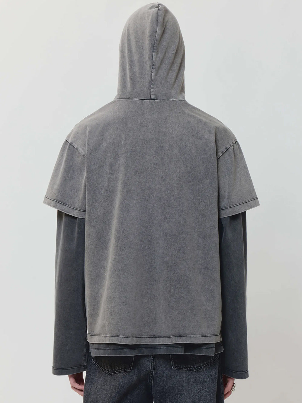 Hooded Cutout T-Shirt (Grey)