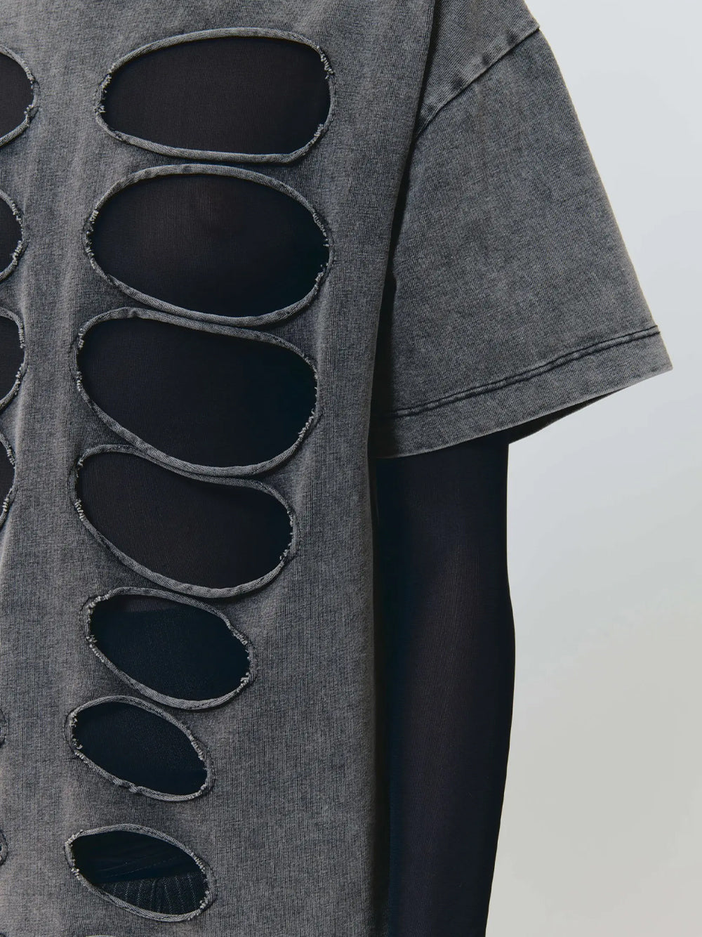 Hooded Cutout T-Shirt (Grey)