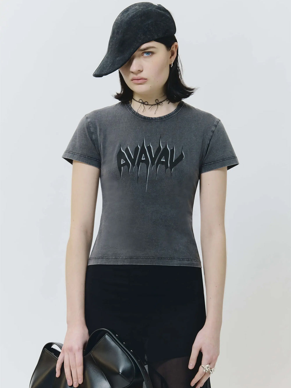 Printed Baby Tee (Black)