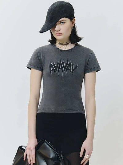 Printed Baby Tee (Black)