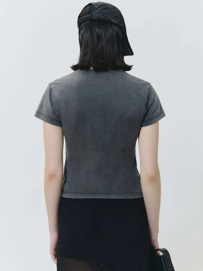 Printed Baby Tee (Black)
