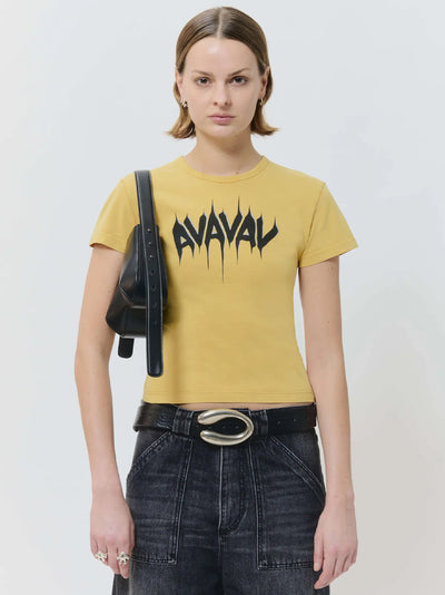 Printed Baby Tee (Yellow)