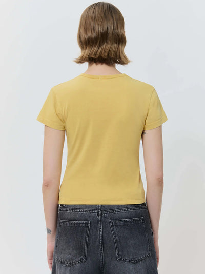 Printed Baby Tee (Yellow)