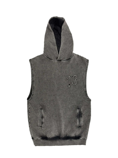 Hooded Vest Sweater Grey