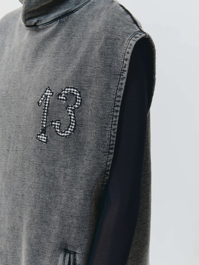 Hooded Vest Sweater Grey
