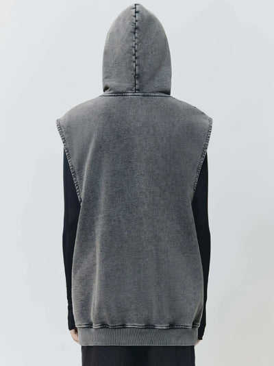 Hooded Vest Sweater Grey