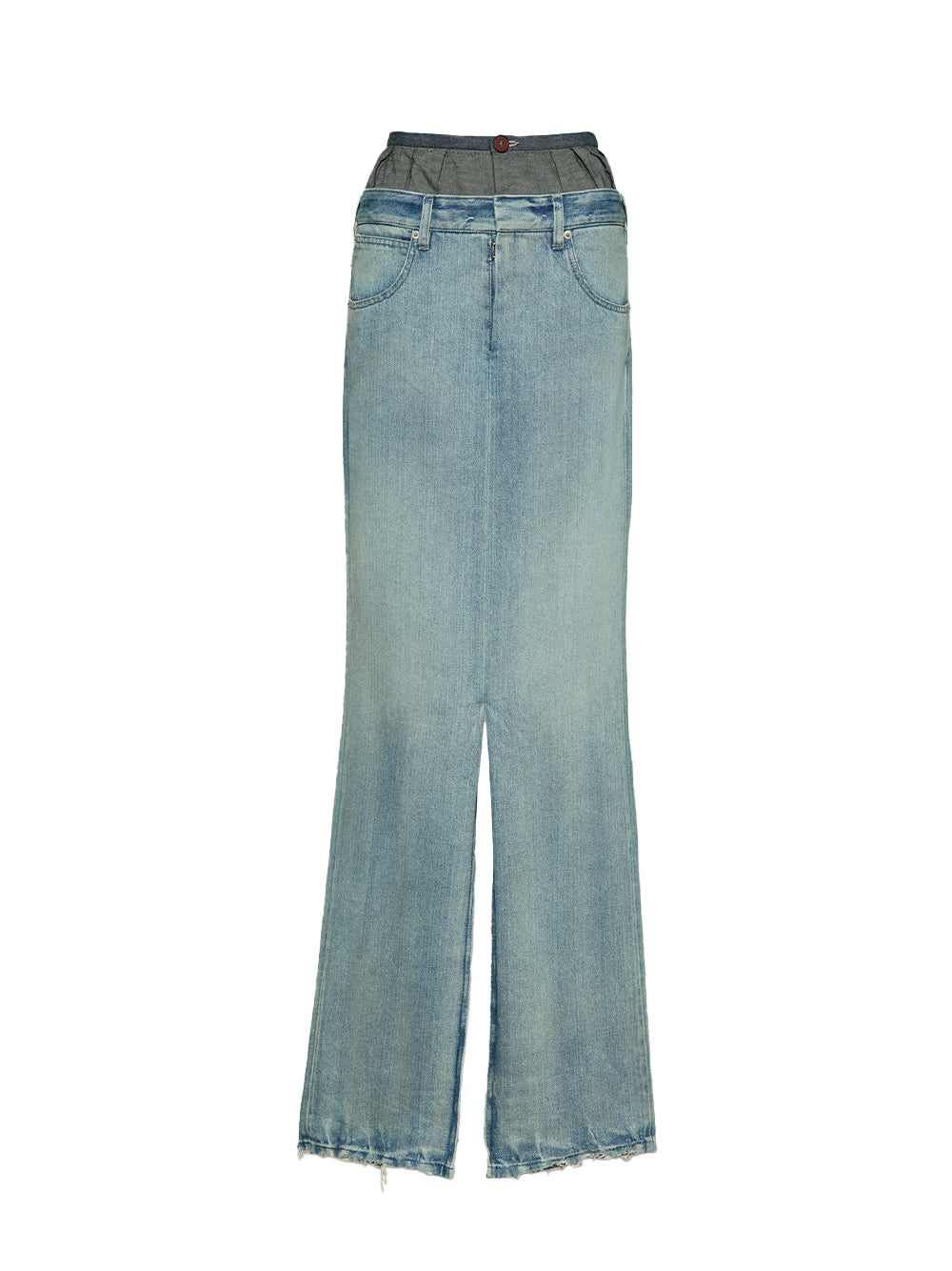 Anonymity Of The Lining Denim Skirt Light Blue