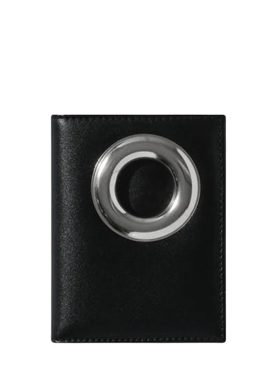 Silver Eyelet Bifold Wallet Black