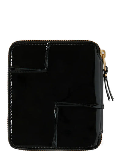 Reversed Hem Full Zip Around Wallet (Black)