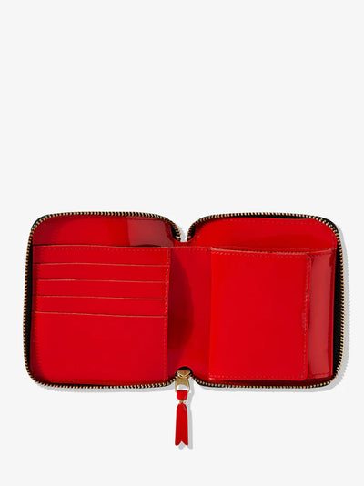 Reversed Hem Full Zip Around Wallet (Red)