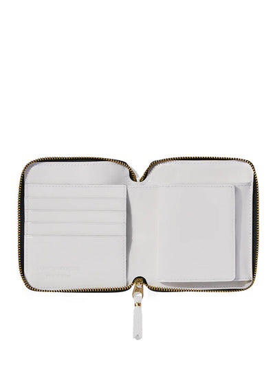 Reversed Hem Full Zip Around Wallet (White)