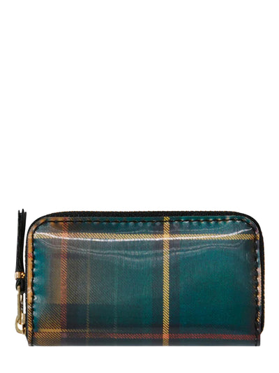 Lenticular Tartan Rectangular Zip Around  Wallet Yellow/Green