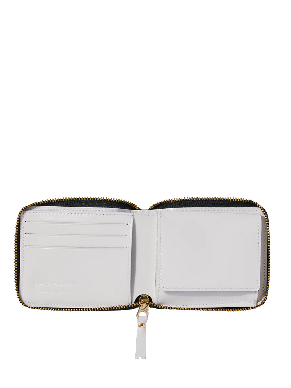 Reversed Hem Full Zip Around Wallet White