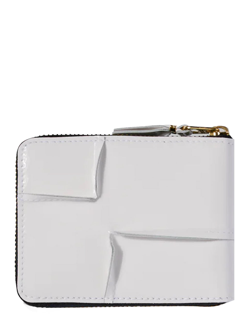 Reversed Hem Full Zip Around Wallet White