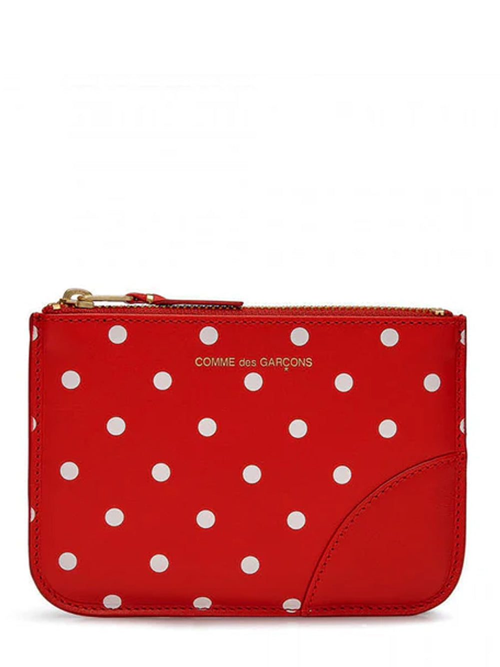 Polka Dot Printed Zip Pouch Red