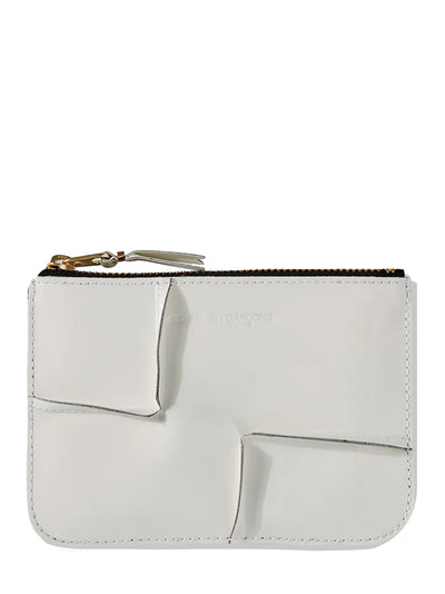 Reversed Hem Zip Pouch White