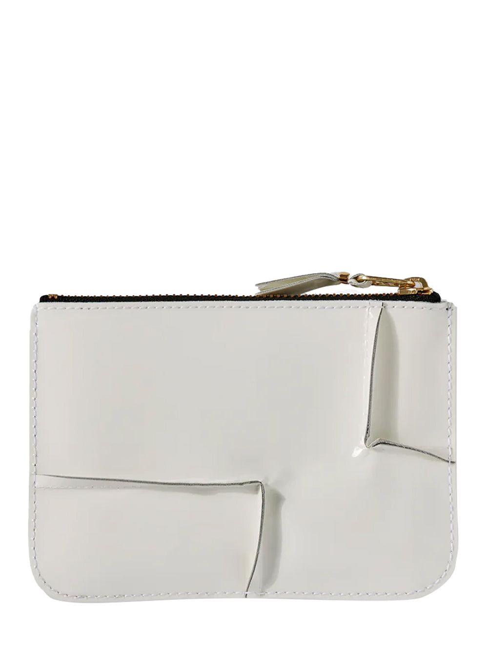 Reversed Hem Zip Pouch White