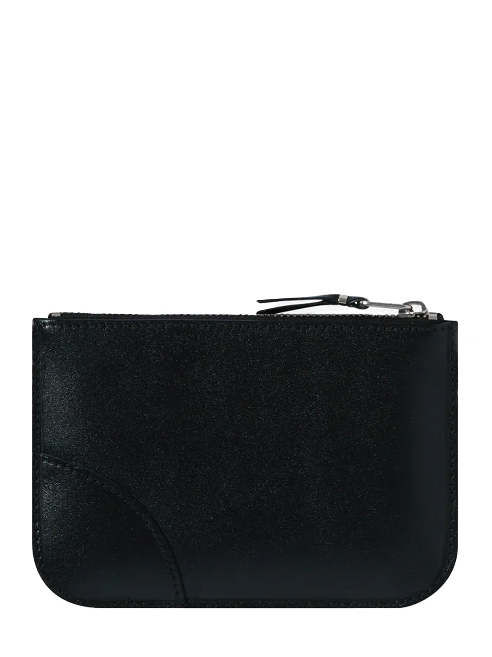 Silver Eyelet Zip Pouch Black