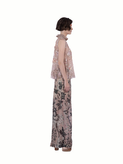 Embroidered And Beaded Mix Gli Blush