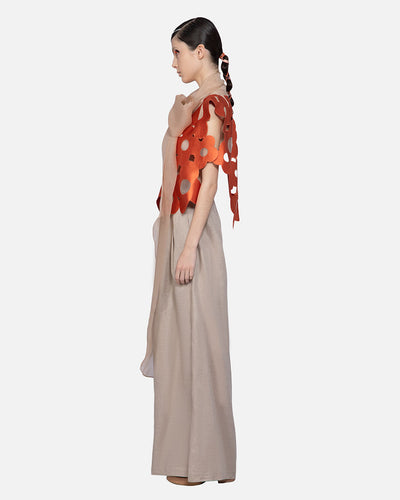 Clover Embroidered Vest Coral