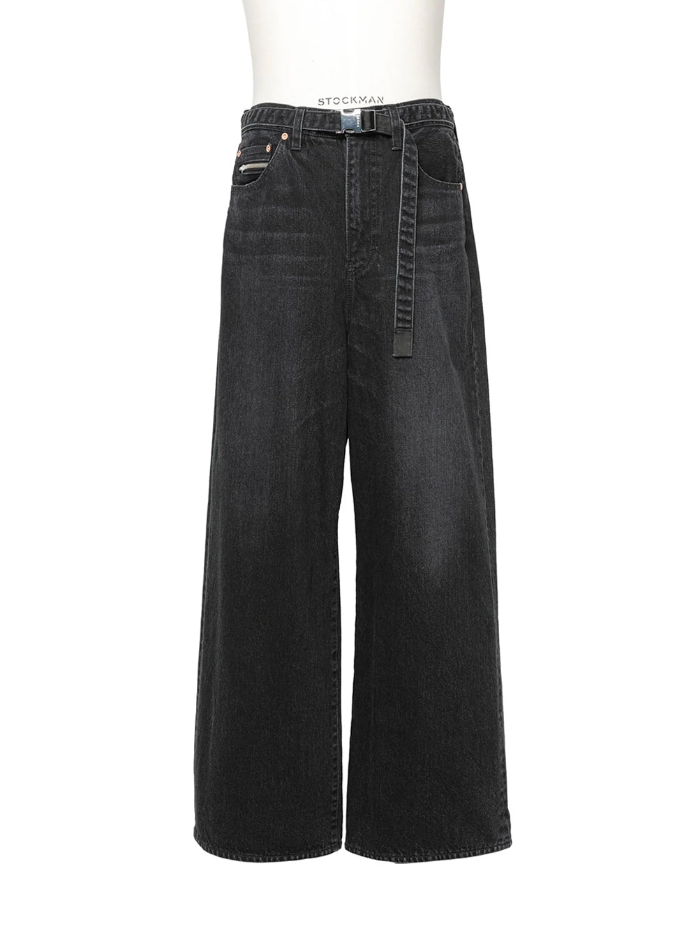 Wide Denim Pants Black