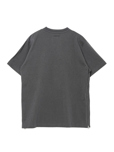 Side Zip Cotton T-Shirt C/Gray
