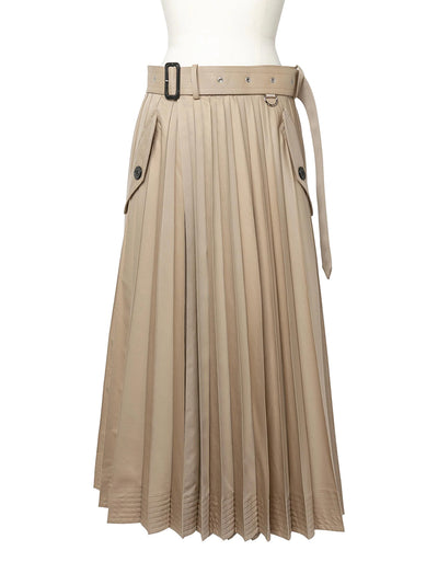 Cotton Gabardine Skirt Beige