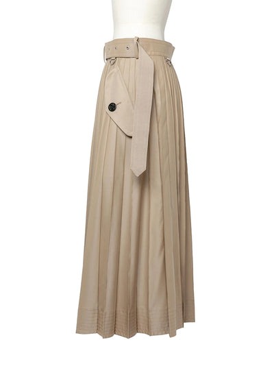 Cotton Gabardine Skirt Beige