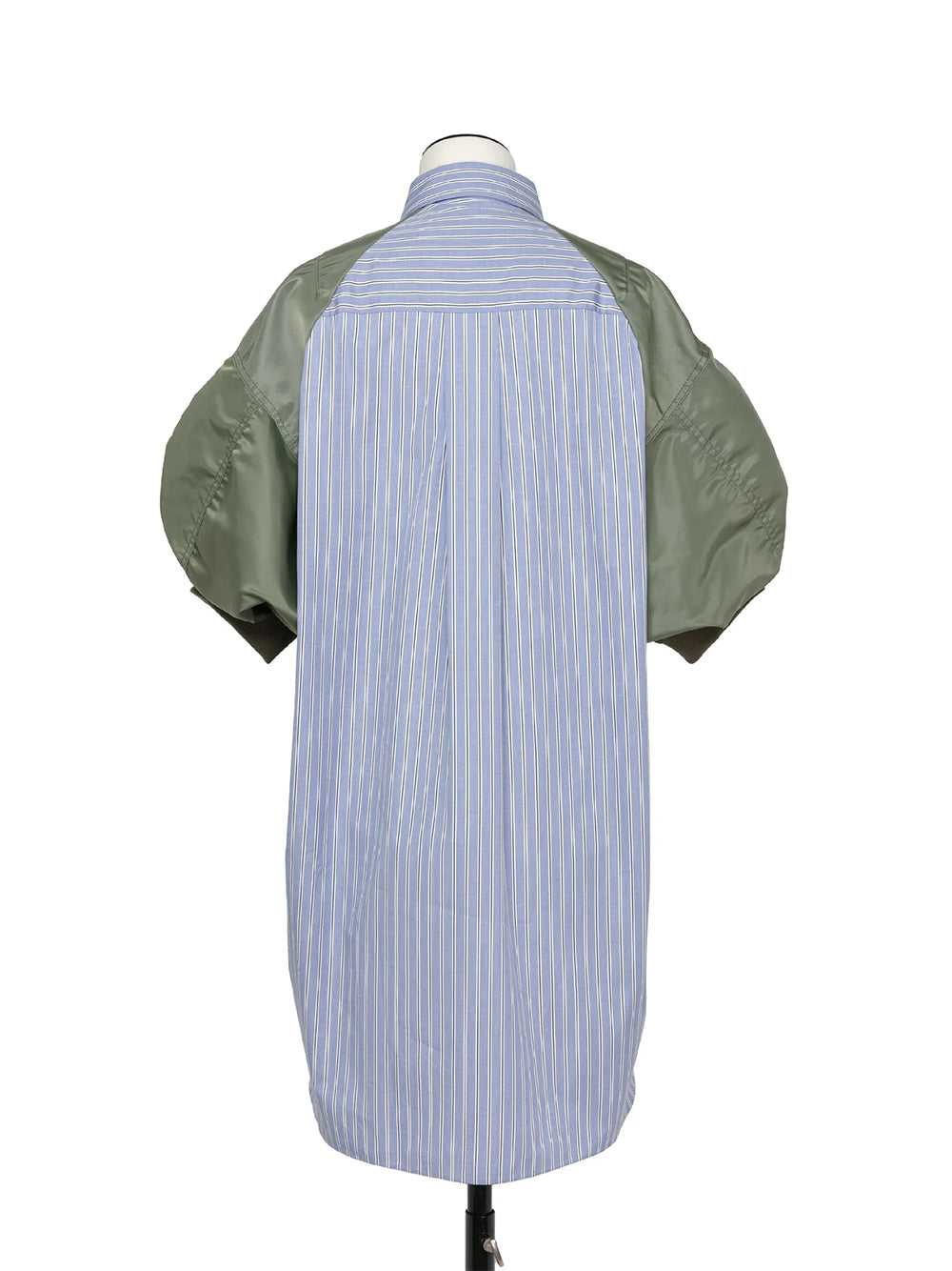 Cotton Poplin X Nylon Twill Dress L/Blue Stripe