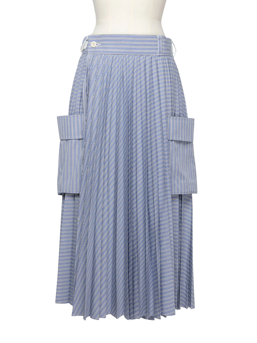 Cotton Poplin Skirt L/Blue Strip